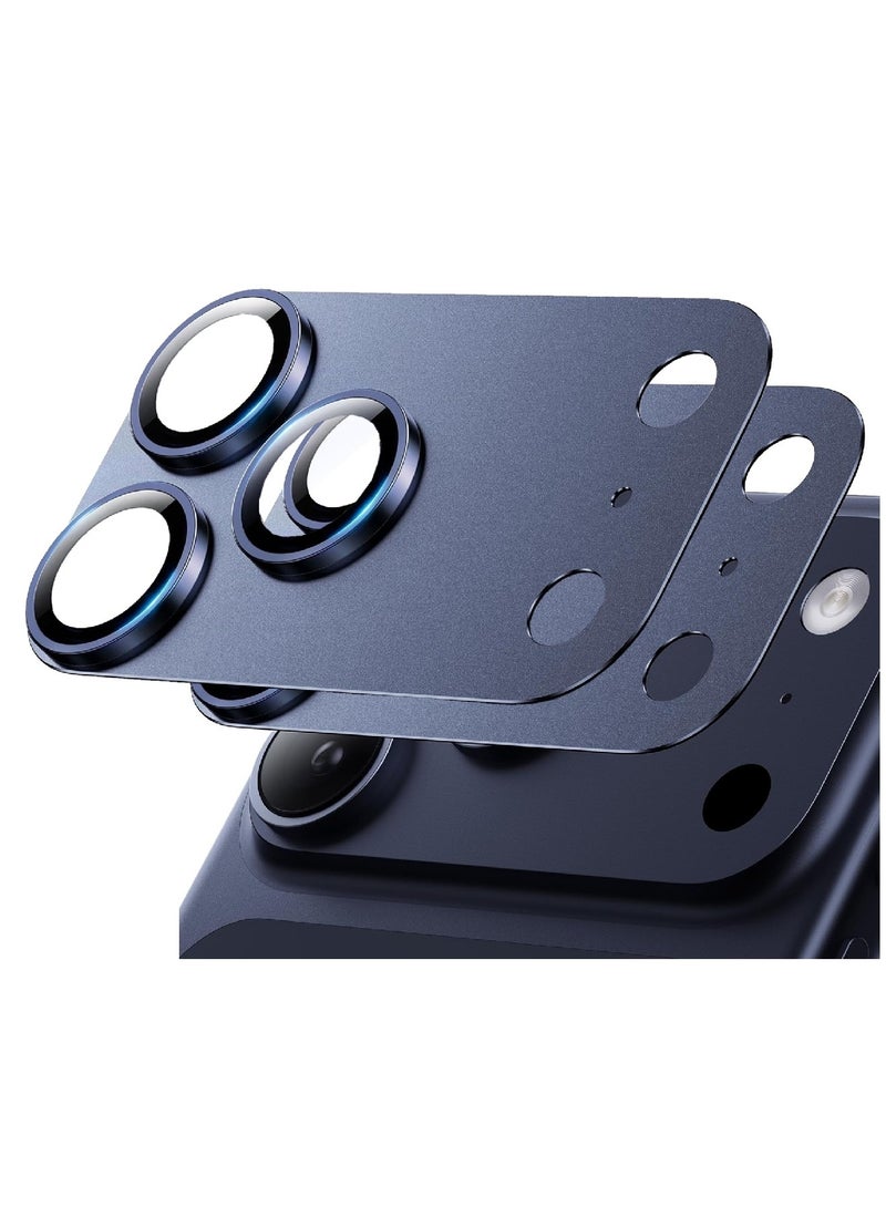 MOBM For iPhone 17 Pro Camera Protector Lens Cover Dark Blue Pack of 2 - Image 1